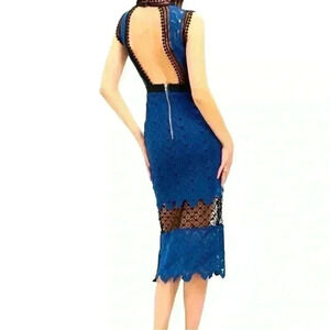 Women’s NQMM blue and black lace dress